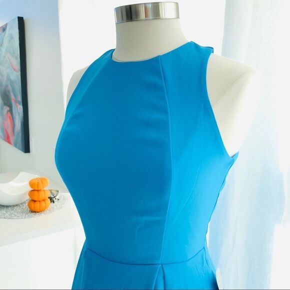 Adelyn Rae Fit & Flare Draped Party Dress NWT Nordstrom in Turquoise Blue - Picture 4 of 12